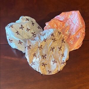 Charming Bow-Patterned Kids Shower Caps - Set of 3